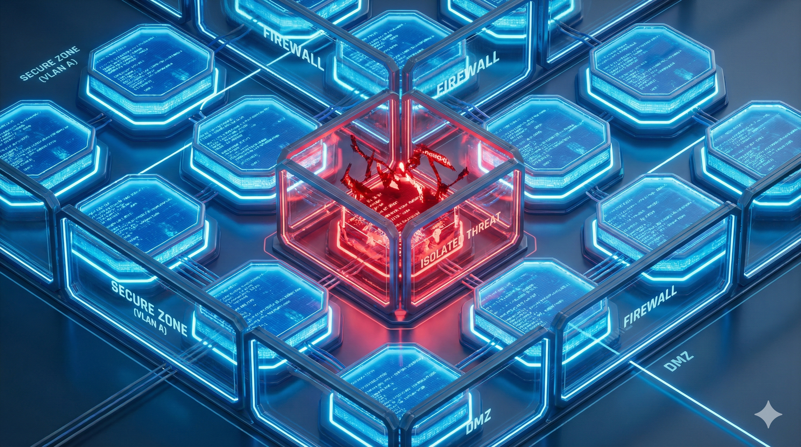 Flache Netzwerke vs. Segmentierung - Illustration der Sicherheitsrisiken unsegmentierter Netzwerkarchitekturen